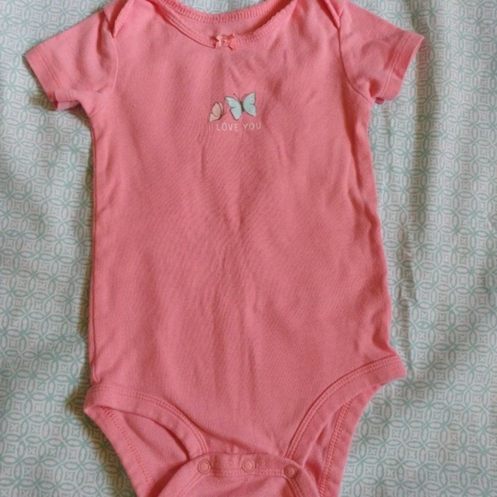Carter's baby girl butterfly onesie - size 12 months